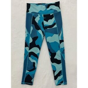 Under Armour Camo Leggings Heat Gear Women's Blue Medium Fitted